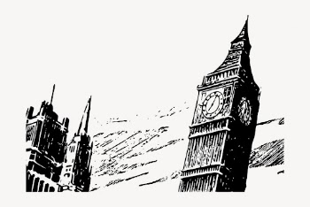 London's clock tower clipart, vintage | Free Vector - rawpixel