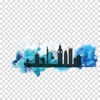 London silhouette artwork, City of London Silhouette Watercolor painting, London,city ​​building,watercolor transparent background PNG clipart