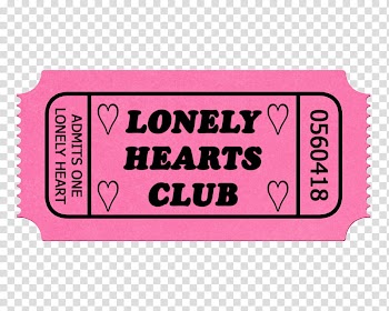 , Lonely Hearts club sticket transparent background PNG clipart