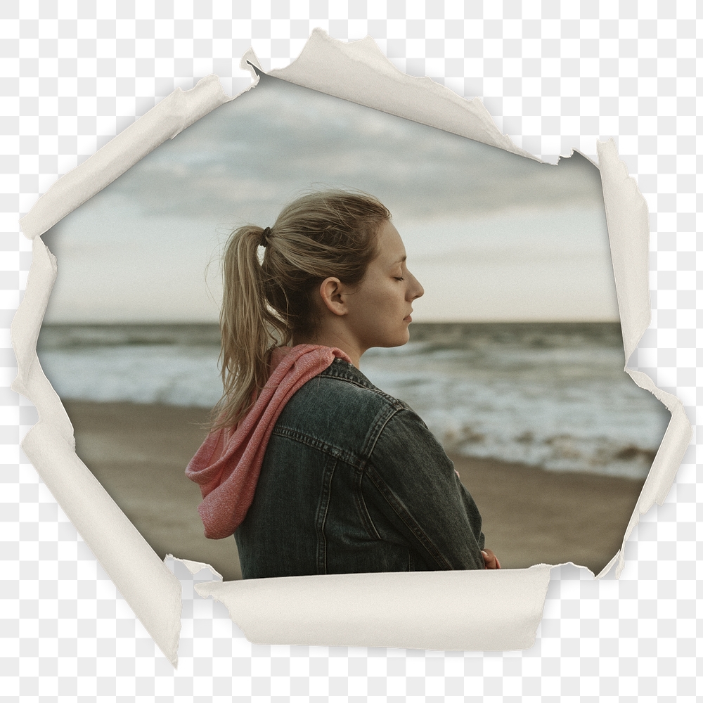 Lonely woman png badge sticker, | Free PNG - rawpixel