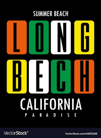 long bezch typography for t shirt design premium
