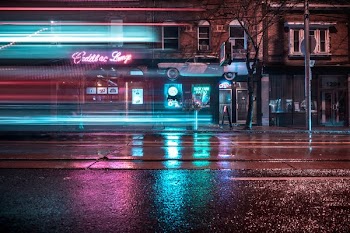Long Exposure Of Neon Lights