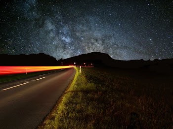 long exposure photography of car