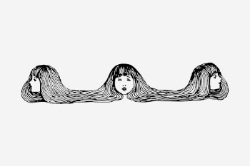 Long hair girl border hand | Free Photo - rawpixel