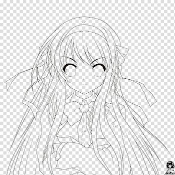 Long Haired Haruhi Line Art transparent background PNG clipart