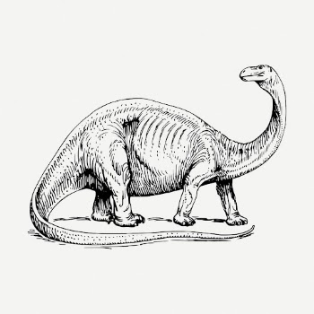 Long neck dinosaur drawing, extinct | Free PSD - rawpixel