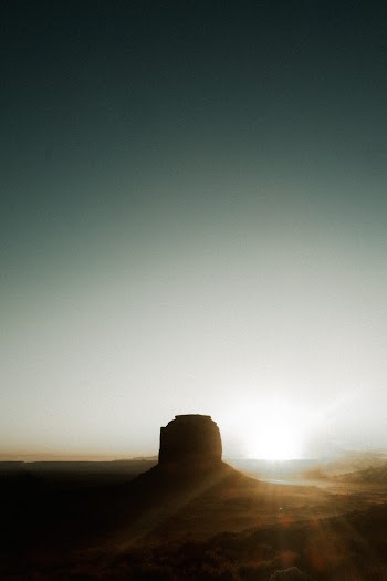 Long Shot Photo Of  A Backlit Natural Geological Land Formation Outdoors