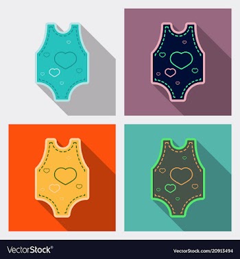 Long sleeve baby bodysuits with cute design vector image