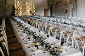 long table with chairs set