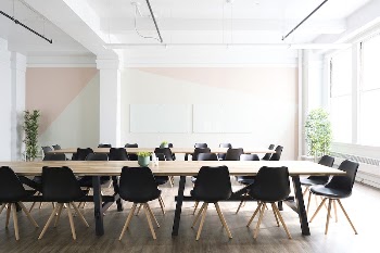Long tables with black chairs | Free Photo - rawpixel