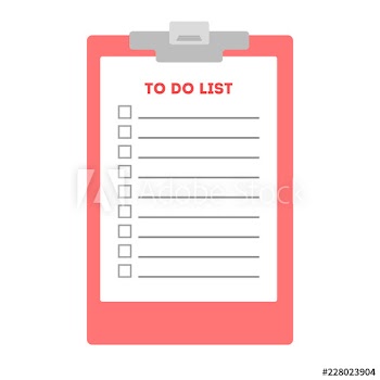 Long to do list on the clipboard
