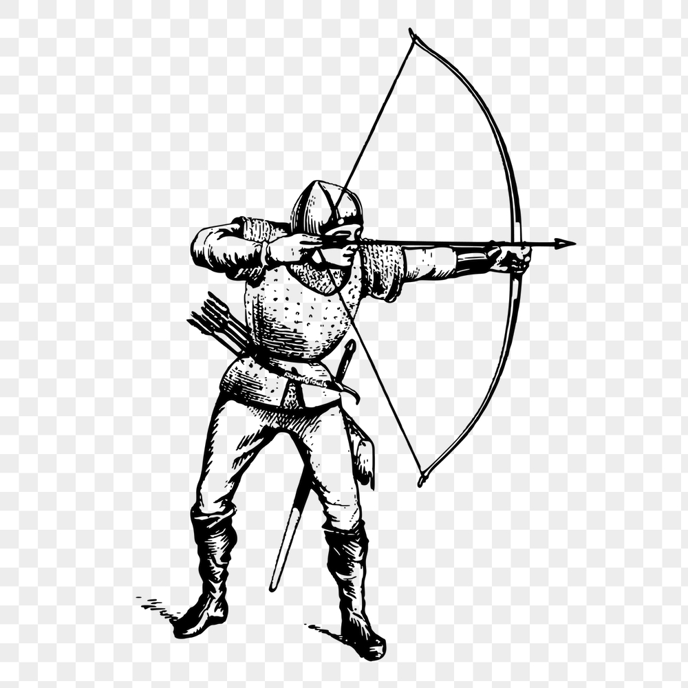 Longbowman knight png sticker, vintage | Free PNG - rawpixel