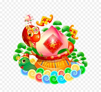 Longevity peach Cartoon Photography - Cartoon Zodiac snake 