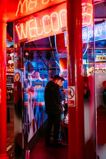 Looking into an arcade in China Town