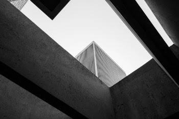 Looking up while strolling through San Francisco downtown