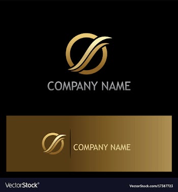  					Loop wave round gold company logo vector image														