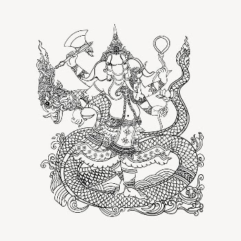 Lord Ganesha, Hindu God clipart, | Free Vector - rawpixel