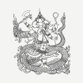 Lord Ganesha, Hindu God drawing, | Free PSD - rawpixel