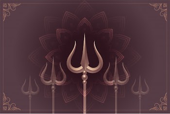 Lord shiva maha shivratri with trishul background Free Vector
