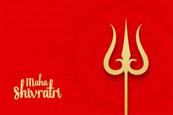 Lord shiva trishul and maha shivratri background Free Vector