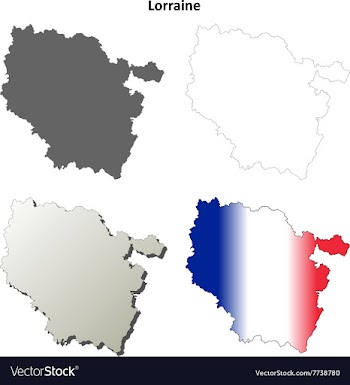 Lorraine blank detailed outline map set vector image