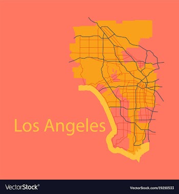 Los angeles map flat style design vector image