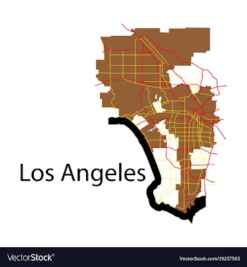 Los angeles map flat style design vector image