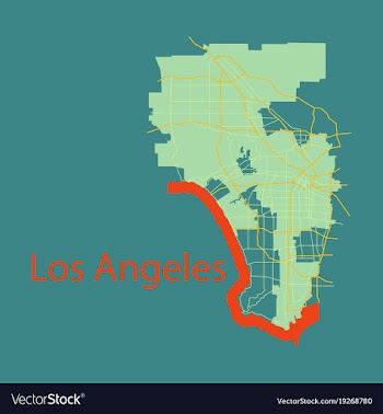 Los angeles map flat style design vector image