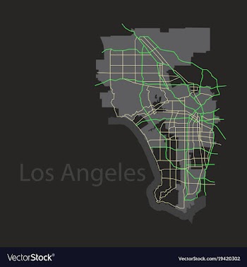 Los angeles map flat style design vector image