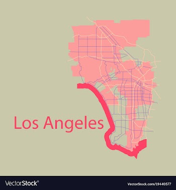 Los angeles map flat style design vector image