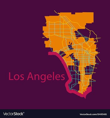 Los angeles map flat style design vector image