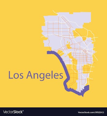 Los angeles map flat style design vector image
