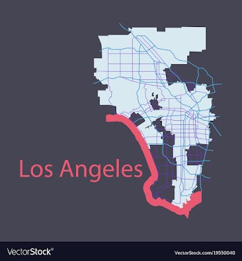 Los angeles map flat style design vector image