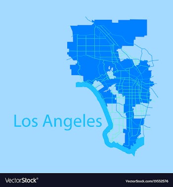 Los angeles map flat style design vector image