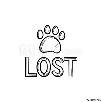 Lost dog hand drawn outline doodle icon