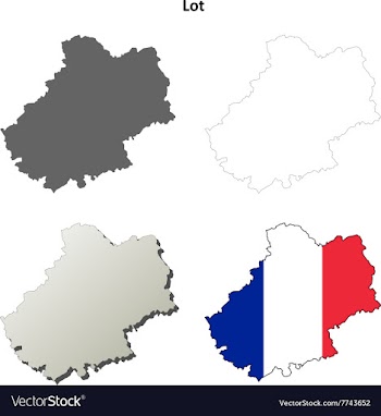 Lot Midi-Pyrenees outline map set vector image