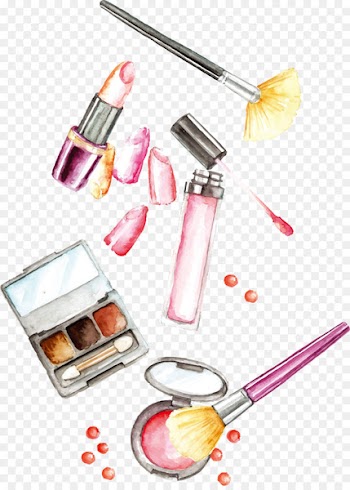 Lotion Cosmetics Lipstick Brush - Cosmetics vector painting 