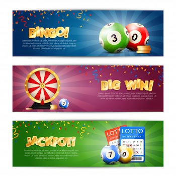 Lottery jackpot banners set Free Vector