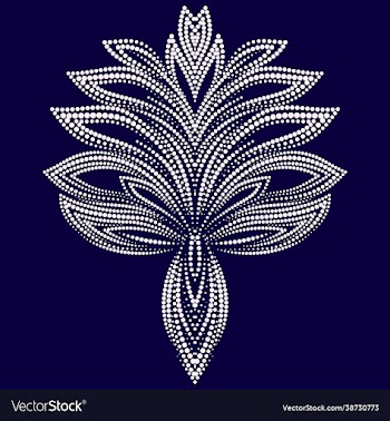 lotus design black and white pattern