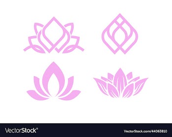 lotus flower logo mascot icon lineart