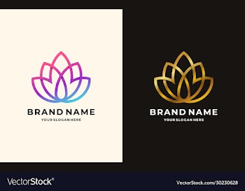 lotus line flower logo design
