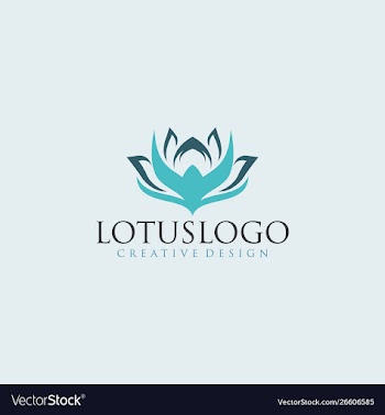 Lotus logo buddha lotus logo cyan lotus vector image