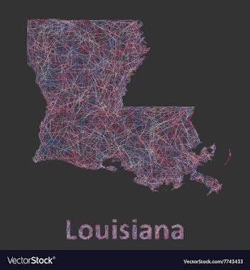 Louisiana line art map vector image
