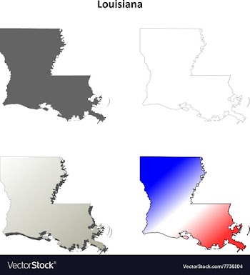 Louisiana outline map set vector image