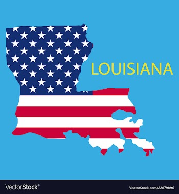 Louisiana state of america with map flag print on vector image