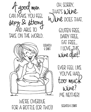 Lounging Wine Lady Clear Stamp Set: 11380MC