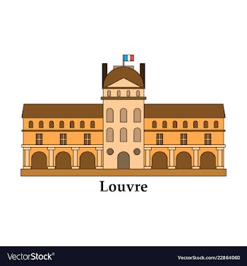 Louvre in paris icon vector image