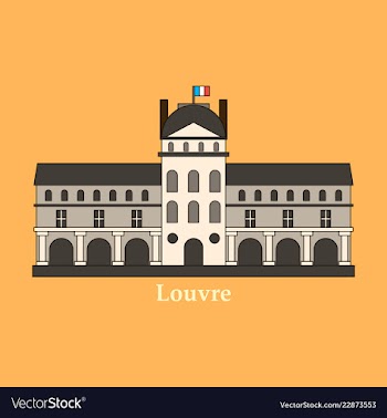 Louvre in paris icon vector image