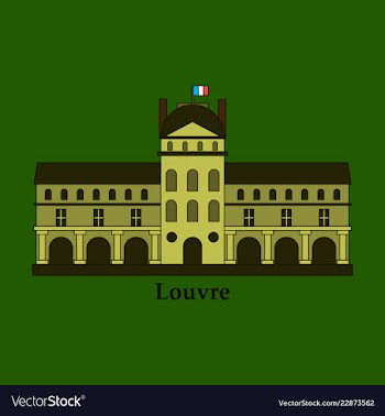 Louvre in paris icon vector image