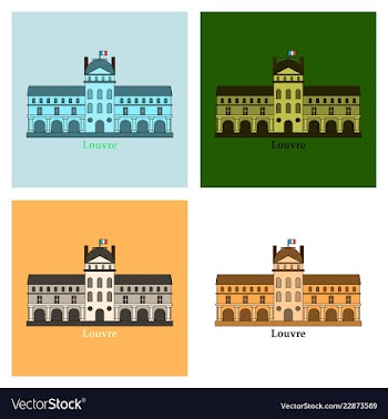 Louvre in paris icon vector image